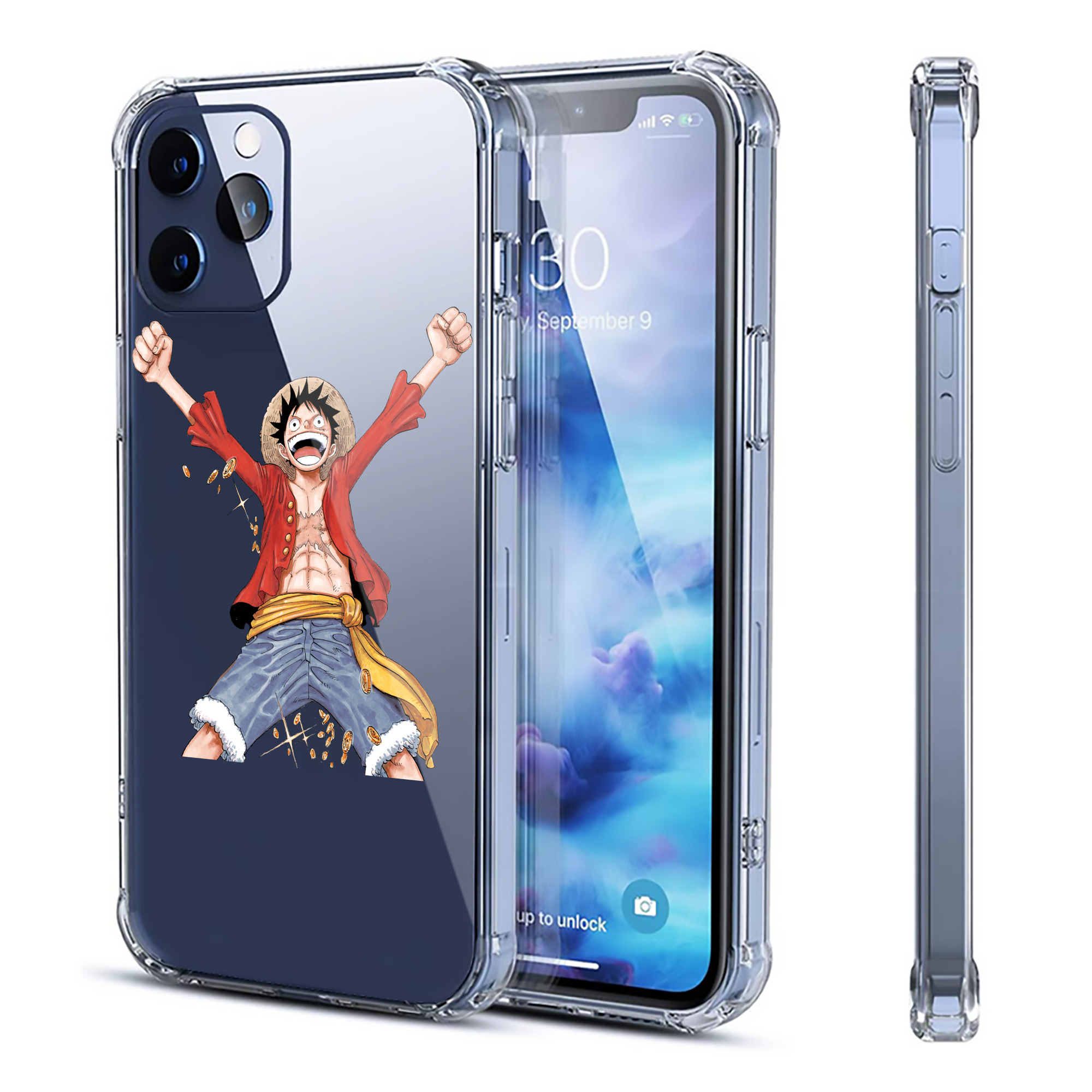 （画像用） ワンピース モンキー・D・ルフィ ONE PIECE Monkey D. Luffy 【iPhone 12シリーズ対応】透明スマホケース（クリアソフトケース）